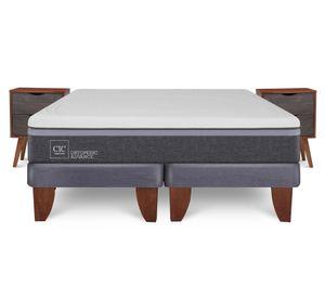 Cama europea 2 plazas Ortopedic Advance + velador Níger Cic