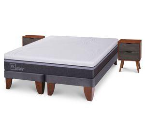 Cama europea 2 plazas Ortopedic Advance + velador Níger Cic