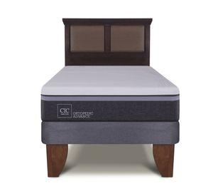 Cama europea 1.5 plazas Ortopedic Advance + respaldo New Torino chocolate Cic