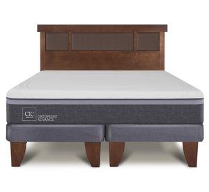Cama europea 2 plazas Ortopedic Advance base dividida + respaldo New Dublín Cic