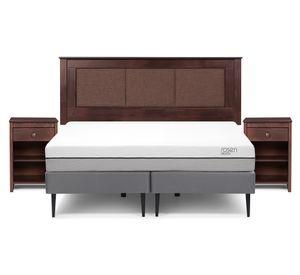 Cama europea 2 plazas Pratta base dividida + set Rachel