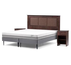 Cama europea 2 plazas Pratta base dividida + set Rachel