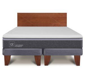 Cama europea 2 plazas Ortopedic Advance base dividida + respaldo New Villarrica Cic