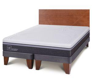 Cama europea 2 plazas Ortopedic Advance base dividida + respaldo New Villarrica Cic