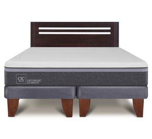 Cama&nbsp;Europea&nbsp;2 plazas Ortopedic Advance+respaldo Múnich chocolate