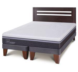 Cama&nbsp;Europea&nbsp;2 plazas Ortopedic Advance+respaldo Múnich chocolate