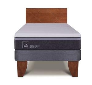 Cama europea 1.5 plazas Ortopedic Advance + respaldo New Villarrica Cic