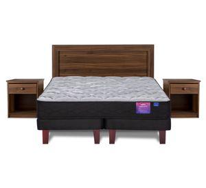 Cama europea Therapedic Plus 2 plazas base dividida + Set muebles Asturias