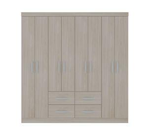 Clóset 8 puertas 4 cajones crema 183x40x177 cm