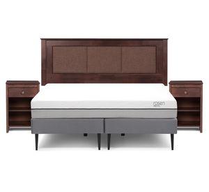 Cama europea King Pratta base dividida + set Rachel