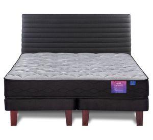 Cama europea 2 plazas Therapedic Plus base dividida + respaldo Modern grafito