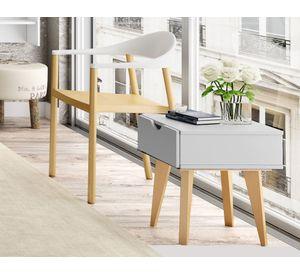 Velador 1 cajón Nordic gris Be Design