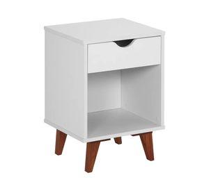 Velador 1 cajón Versalle blanco Be Design