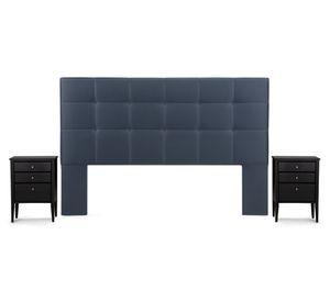 Respaldo King + velador Issey azul