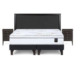 Cama europea king Art 4 base dividida patas + set Nolita grafito Rosen