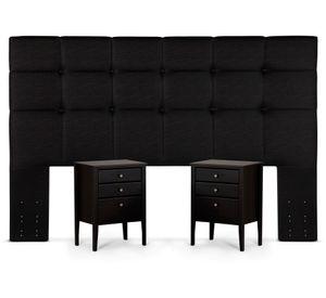 Cama europea king Art 4 base dividida patas + set Issey + almohadas Rosen