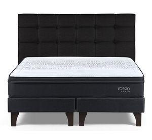 Cama europea king Tempo base dividida patas + respaldo Issey Rosen