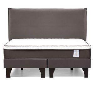 Cama europea Nstyle 4 Plus king base dividida + respaldo Maurice chocolate