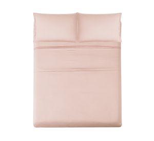 Juego de sábanas 2 plazas microfibra Bordada rosa