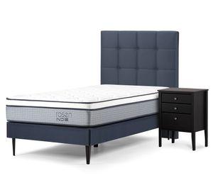 Cama europea 1.5 plazas Indie + set Issey azul