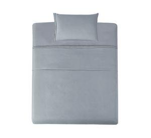 Juego de sábanas 1.5 plazas microfibra Bordada gris
