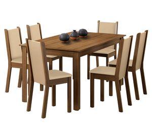 Comedor 6 sillas Ana 76x136x75 cm