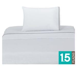 Juego de sábanas 1.5 plazas microfibra Bordada blanca