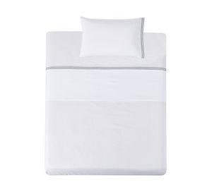 Juego de sábanas 1.5 plazas microfibra Bordada blanca