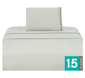 Juego de sábanas 1.5 plazas microfibra Bordada beige