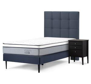 Cama europea 1 plaza Indie + set Issey azul