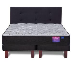 Cama europea Therapedic Plus  2 plazas base dividida + respaldo Royal negro