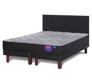 Cama europea Therapedic Plus 2 plazas base dividida + respaldo Royal negro