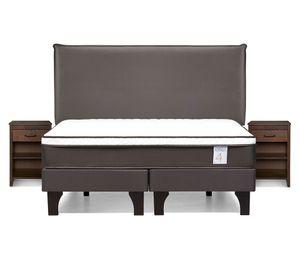 Cama europea Nstyle 4 Plus king base dividida + set Maurice chocolate