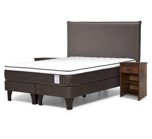 Cama europea Nstyle 4 Plus king base dividida + set Maurice chocolate