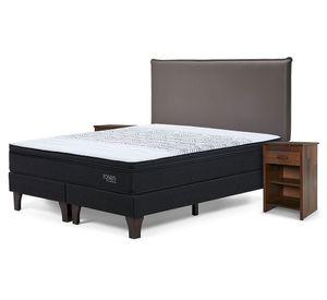 Cama europea Tempo king base dividida + set Maurice chocolate
