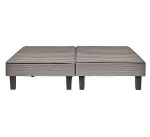 Base cama europea dividida 2 plazas café claro