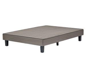 Base cama europea 2 plazas café claro