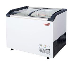 Freezer horizontal dual tapa vidrio curvo blanco 377 lt