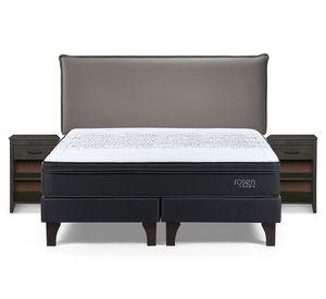 Cama europea Tempo 2 plazas base dividida + set Maurice gris