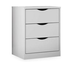 Velador Pisa 3 cajones blanco