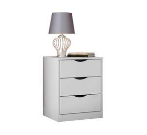 Velador Pisa 3 cajones blanco