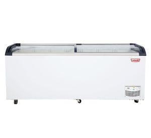 Freezer horizontal dual tapa vidrio curvo blanco 654 lt