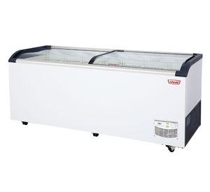 Freezer horizontal dual tapa vidrio curvo blanco 654 lt