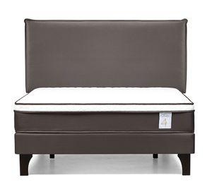 Cama europea Nstyle 4 Plus 2 plazas + respaldo Maurice chocolate