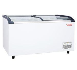 Freezer horizontal dual tapa vidrio curvo blanco 562 lt