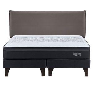 Cama europea Tempo king base dividida + respaldo Maurice chocolate