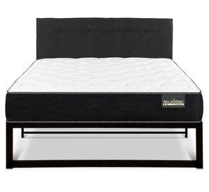 Cama metálica Iron Smart Belsogno Plus 1.5 plazas + respaldo Black