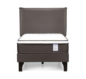 Cama europea Nstyle 4 Plus 1.5 plazas + respaldo Maurice chocolate