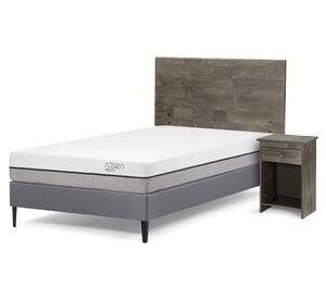 Cama europea 1.5 plazas Pratta + set Tabor grafito