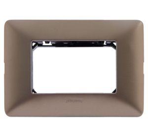 Placa para 3 módulos + soporte mátix Bticino